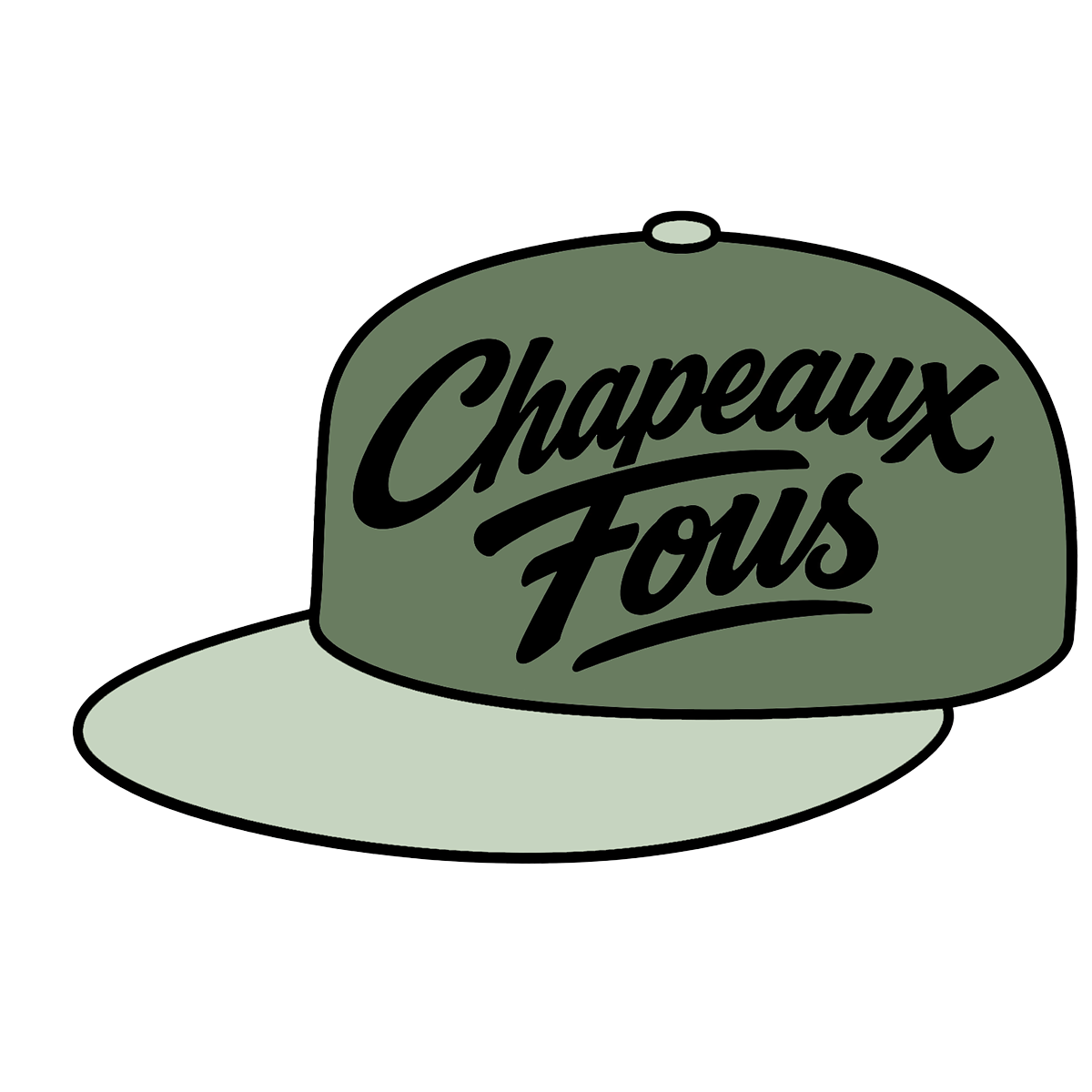 Chapeaux Fous green cap logo